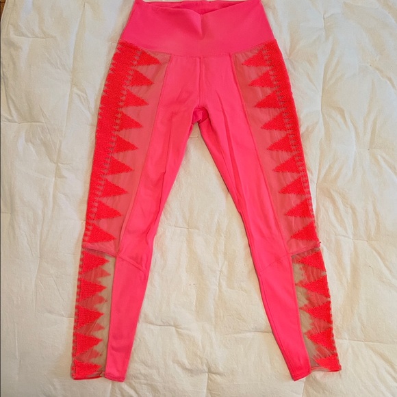 FP Movement by Free People Pants - Hot Pink Free People Leggings with Mesh side detail, Sz S